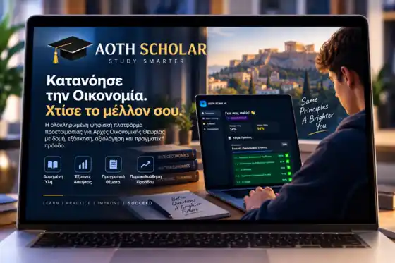 AOTH Scholar — digital exam preparation platform for Principles of Economic Theory